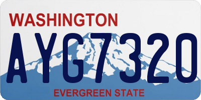 WA license plate AYG7320
