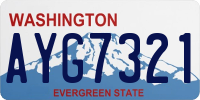 WA license plate AYG7321