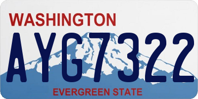WA license plate AYG7322