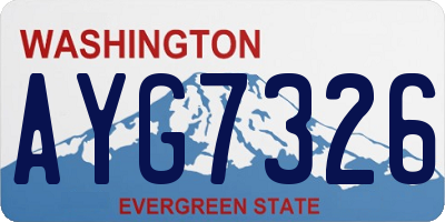 WA license plate AYG7326