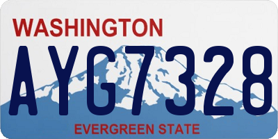 WA license plate AYG7328