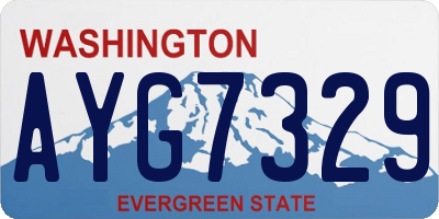 WA license plate AYG7329