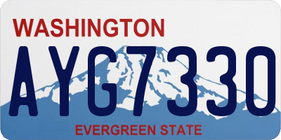 WA license plate AYG7330