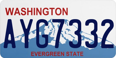WA license plate AYG7332