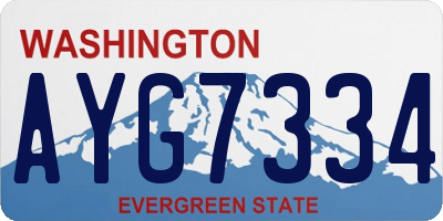 WA license plate AYG7334