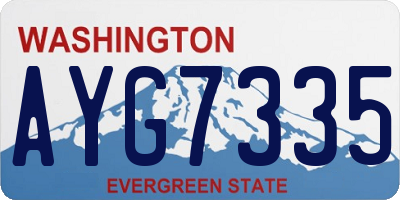 WA license plate AYG7335