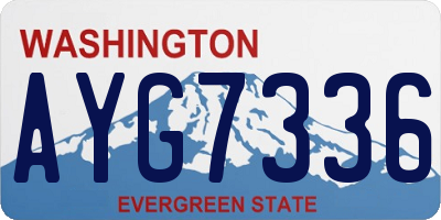 WA license plate AYG7336