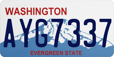 WA license plate AYG7337