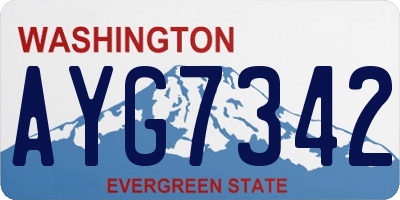 WA license plate AYG7342