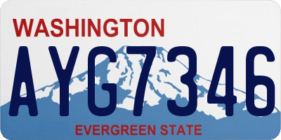 WA license plate AYG7346
