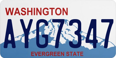 WA license plate AYG7347
