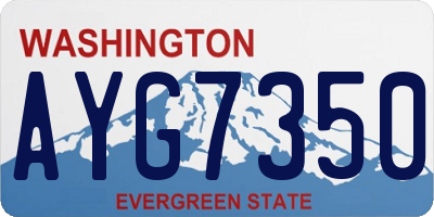 WA license plate AYG7350