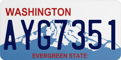 WA license plate AYG7351