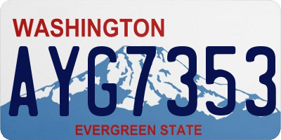 WA license plate AYG7353