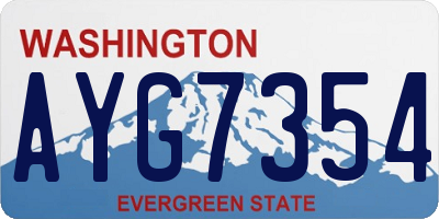 WA license plate AYG7354