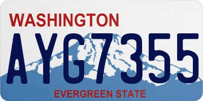 WA license plate AYG7355