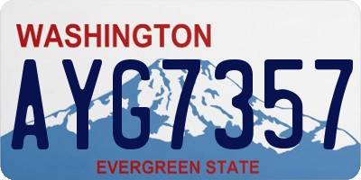 WA license plate AYG7357