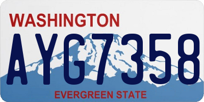 WA license plate AYG7358