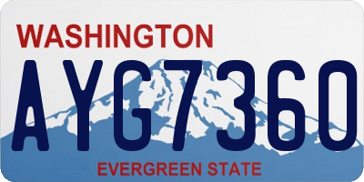 WA license plate AYG7360