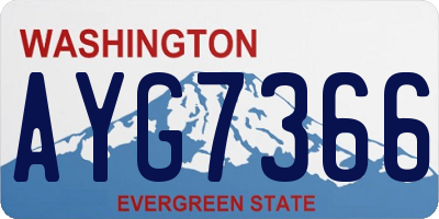WA license plate AYG7366