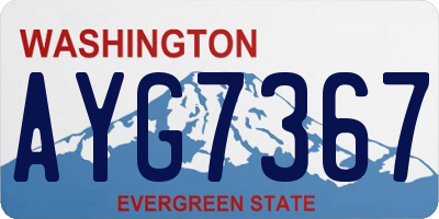 WA license plate AYG7367