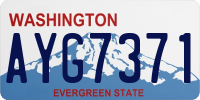 WA license plate AYG7371