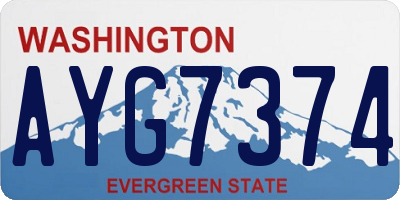 WA license plate AYG7374