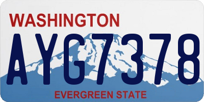 WA license plate AYG7378