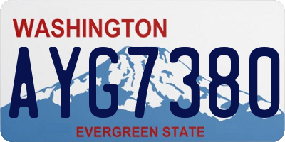 WA license plate AYG7380