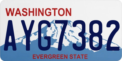 WA license plate AYG7382