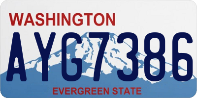 WA license plate AYG7386