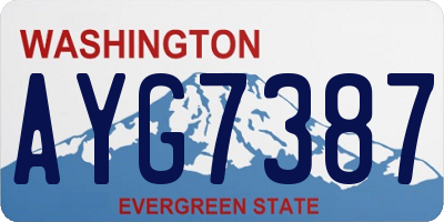 WA license plate AYG7387