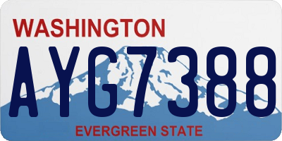 WA license plate AYG7388
