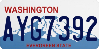 WA license plate AYG7392