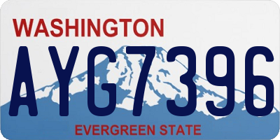 WA license plate AYG7396