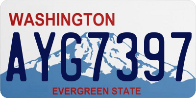 WA license plate AYG7397