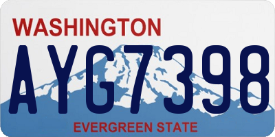 WA license plate AYG7398