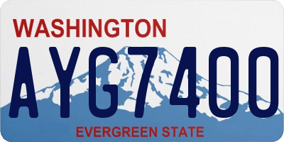 WA license plate AYG7400