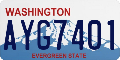 WA license plate AYG7401