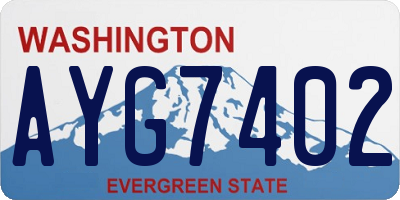 WA license plate AYG7402
