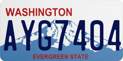 WA license plate AYG7404