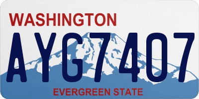 WA license plate AYG7407
