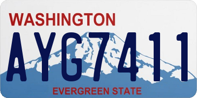 WA license plate AYG7411