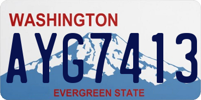 WA license plate AYG7413