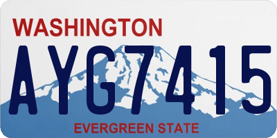 WA license plate AYG7415