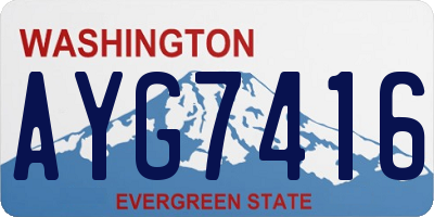 WA license plate AYG7416