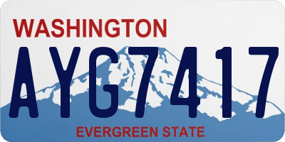 WA license plate AYG7417
