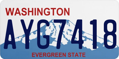 WA license plate AYG7418