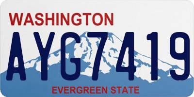 WA license plate AYG7419