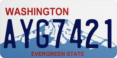 WA license plate AYG7421